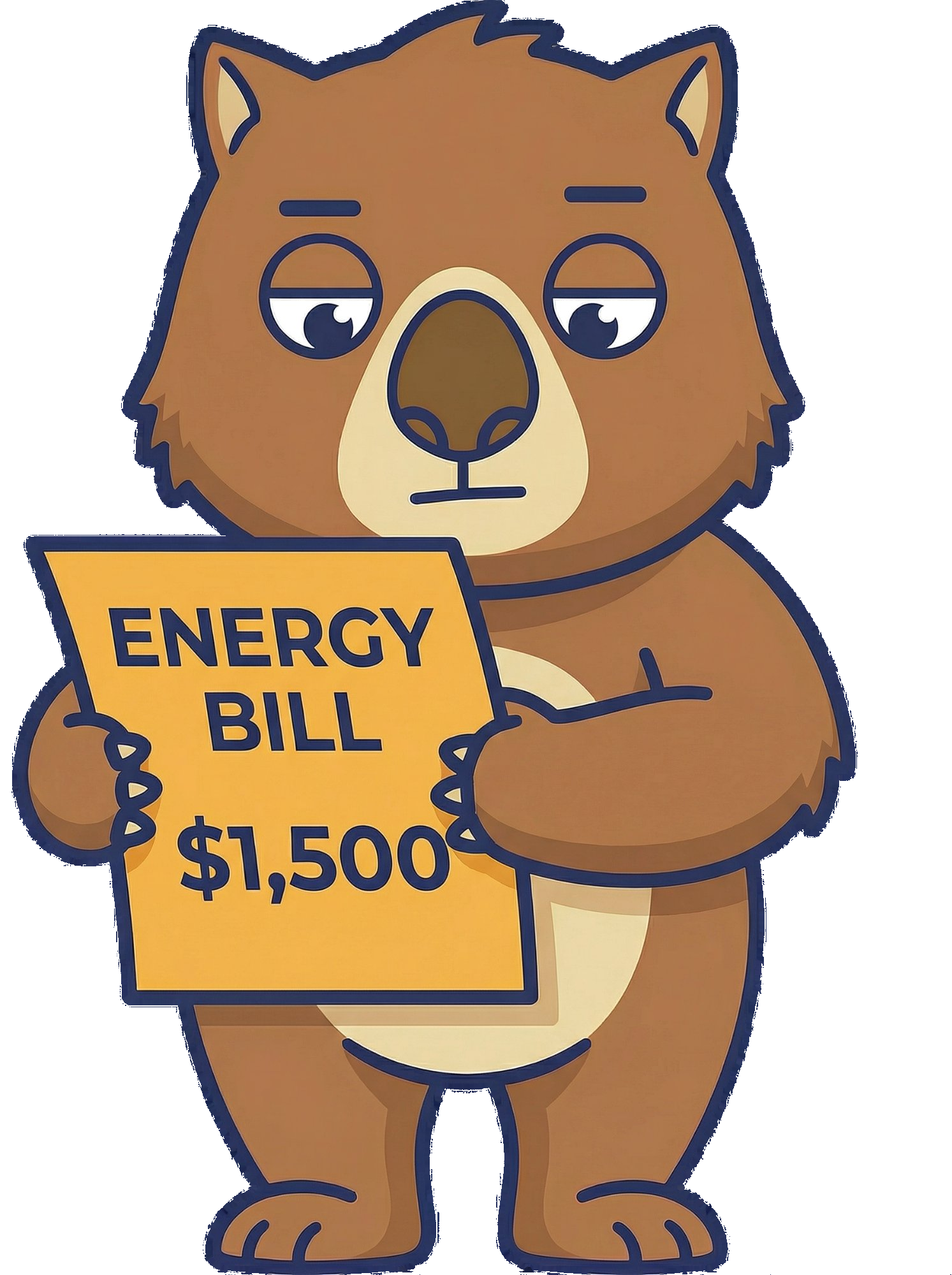 Baz the wombat tossing a bill